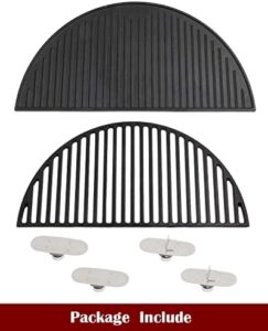 Upgrade your grilling experience with this 22" half moon cast iron cooking grate, perfect for Weber charcoal grill. Replace the original grate and enjoy improved heat distribution & cooking results. Includes 4 support extensions for added stability.