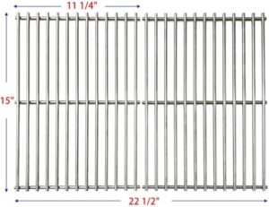 Enhance your grilling experience with these aftermarket stainless steel cooking grids for Weber BBQs, replacing original parts DS112, ideal for 7521, 7523 and 9855 models.