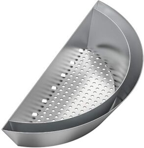 Mastering the art of two-zone cooking with our charcoal basket! Ideal for Weber 22/26" kettle grills, this stainless steel holder features a water reservoir and briquet compartment. Perfect for BBQ enthusiasts!
