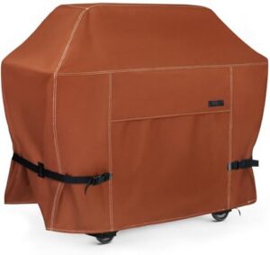 Protect your grill with the Gas Grill Cover 64 Inch BBQ Cover, waterproof and heavy-duty for Weber, Char-Broil, Brinkmann, Nexgrill grills, and more. Durable brown cover fits 2-3 burner models.