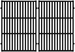 Upgrade your Weber Genesis grill with these durable cast iron grates, perfect for searing steaks and veggies. Two-piece set ideal for S-310, E-310, and more models.