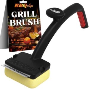 Here is the optimized meta description:

"Effortlessly clean your barbecue grill with this ergonomic brush and scraper set, featuring replaceable bristle heads for long-lasting performance. Perfect for outdoor grilling."