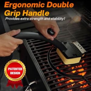Here is the optimized meta description:

"Effortlessly clean your barbecue grill with this ergonomic brush and scraper set, featuring replaceable bristle heads for long-lasting performance. Perfect for outdoor grilling."