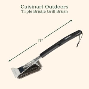 Deep clean your grill in minutes with the Cuisinart Triple Bristle Brush featuring a scraper and 17" triple row stainless steel brush perfect for BBQs, cookouts, and tailgates. Save big on this top-rated grill cleaner!