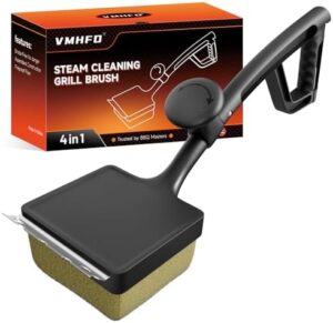 Elevate your outdoor grilling experience with the Bristle-Free Pro Grill Brush, perfect for steam cleaning cast iron and stainless steel grates in just 180 seconds. Heavy-duty design for men.