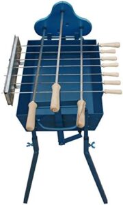 "Discover the authentic taste of Greece with CyprusBBQ's traditional rotisserie charcoal barbecue set, featuring a basting brush for perfect results. Perfect for outdoor gatherings and backyard BBQs."