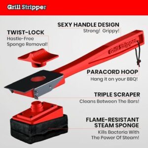 Here is the optimized meta description:

"Effortlessly clean your grill with our brush featuring a titanium-plated stainless steel scraper and bristle-free design, perfect for everyday use. Get ready to sizzle!"