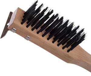 Here is the meta description:

"Effective grill cleaning with Carlisle's wood handle brush featuring a sturdy steel scraper. Perfect for removing food residue and grime from your barbecue."