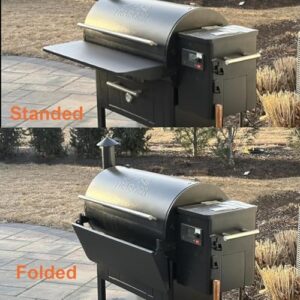 "Elevate your Traeger Pro 34 grill experience with the BAC363 Folding Front Shelf, perfect for extra storage and convenience. Compact design, 37" x 12". Ideal accessory for cooking enthusiasts."