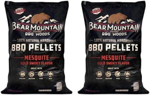 Enhance your outdoor grilling experience with Bear Mountain BBQ FK17 Premium Mesquite pellets, offering 20 pounds of all-natural hardwood goodness for electric smokers and grills. Perfect for a smoky flavor boost.