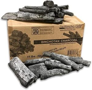 Experience authentic Japanese flavor with Bincho Grill Binchotan Charcoal, perfect for high-grade Yakitori cooking. Enjoy 11lbs of premium hardwood charcoal in each bag, ideal for BBQ enthusiasts.