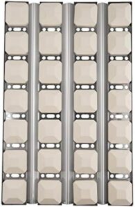 "Upgrade your BBQ game with the Stainless Steel Heat Plate Flame Tamer, featuring 28 Ceramic Briquettes compatible with Dynasty DBQ30F and Jenn-Air JLG7130ADS gas grills. Perfect for a smoke-free cookout experience."