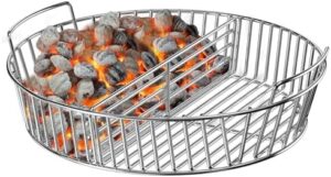 Upgrade your outdoor cooking experience with the Charkettle Stainless Steel Charcoal Basket, featuring a divider and handle for easy organization. Perfect for Weber 22" Kettle Grills, ideal for BBQ enthusiasts. Save big on this must-have accessory!