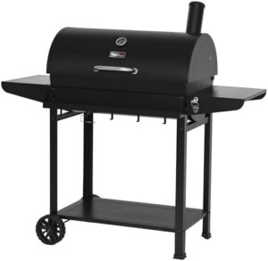 Here is the optimized SEO meta description:

"Upgrade your backyard BBQs with the Royal Gourmet CC1830T 30-Inch Barrel Charcoal Grill, featuring a large 627 sq. in. cooking area and convenient front storage basket. Perfect for outdoor gatherings."