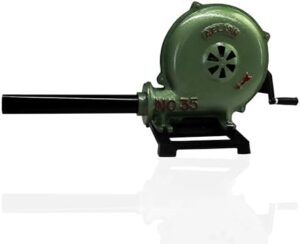 Here is the optimized SEO meta description:

"Simond Store's Hand Crank Blacksmithing Forge Blower features a 11-inch cast aluminum casing, perfect for farrier blacksmith coal forge firepot BBQ outdoor cooking and camping. Powerful and durable."