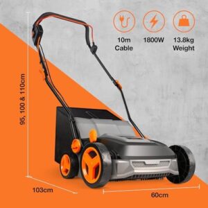 Here is the meta description:

"Upgrade your lawn care with this powerful artificial grass brush, featuring 1800W power, 45L collection bag, and adjustable heights. Perfect for small to medium-sized lawns."