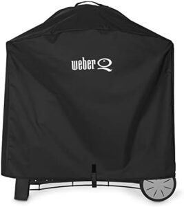 Protect your Weber Q2000 and Q3000 series barbecues with this premium cover featuring a trolley and breathable UV & water-resistant design for wind and weather protection.