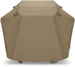 Protect your outdoor BBQ grill with the SunPatio 65 Inch Waterproof Cover, featuring a sealed seam and fade-resistant material for all-weather protection. Perfect fit for Weber, CharBroil, Kenmore, and more grills.