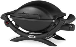 Here is the optimized SEO meta description:

"Compact Weber Q1000 Gas Grill with cast aluminium lid and body, perfect for small spaces. Portable classic mini gas BBQ with excellent grilling performance."