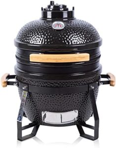 Here is the optimized SEO meta description:

"Experience the perfect charcoal barbecue experience with Fire Mountain's 15" Mini Ceramic BBQ Kamado Grill. Compact design, fitted cover and stand for easy transport."