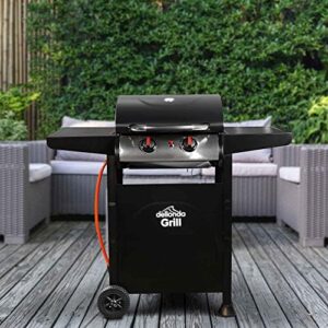 Perfect gas grilling experience with Dellonda 2 Burner Gas BBQ Grill featuring piezo ignition, built-in thermometer & water resistant cover.