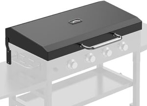 Here is the output:

"Elevate your grilling experience with this hinged lid for Blackstone 36 Inch Griddle Grill, featuring a durable hard cover hood perfect for BBQ enthusiasts. Plus, enjoy exclusive discounts and offers!"