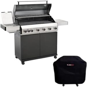 Here is the optimized meta description:

"Enjoy backyard gatherings with CosmoGrill Premium Black 7 Gas Burner BBQ, featuring 6+1 burners, waterproof cover and built-in temperature gauge. Perfect for outdoor cooking and parties."