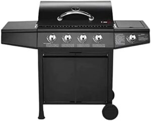 Discover the CosmoGrill 4+1 Series, a premium gas BBQ with side burner and storage. Perfect for outdoor cooking enthusiasts, featuring 4 burners and ample space for grilling and storage.