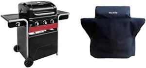 Discover the Char-Broil Gas2Coal Hybrid Grill, perfect for outdoor cooking. This 3-burner grill combines gas and coal BBQing with a premium cover, black finish, and dimensions 145.5x33.8x36 cm. Perfect for any backyard or patio.