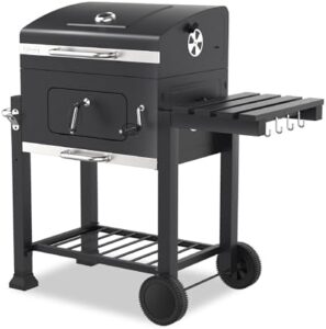 Discover the Tepror Grill Wagon, a compact charcoal BBQ perfect for outdoor cooking, featuring anthracite and stainless steel construction, measuring 56x41.5cm. Perfect for camping trips or backyard gatherings.