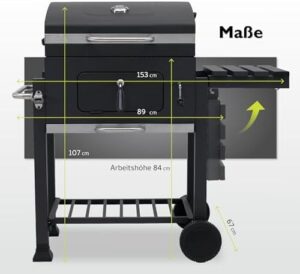 Discover the Tepror Grill Wagon, a compact charcoal BBQ perfect for outdoor cooking, featuring anthracite and stainless steel construction, measuring 56x41.5cm. Perfect for camping trips or backyard gatherings.