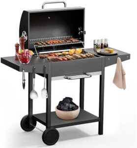 Here is the output:

"Enhance outdoor cooking with DKIEI's Charcoal BBQ Grill, featuring XL cooking area, warming rack & temperature gauge. Perfect for camping or garden gatherings."
