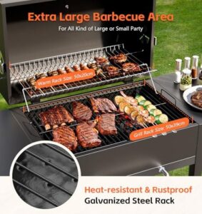 Here is the output:

"Enhance outdoor cooking with DKIEI's Charcoal BBQ Grill, featuring XL cooking area, warming rack & temperature gauge. Perfect for camping or garden gatherings."