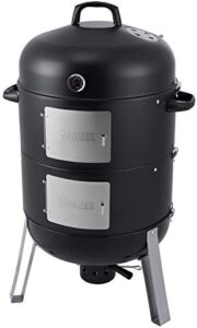Discover the ultimate outdoor cooking experience with SUNLIFER's 3-in-1 BBQ Charcoal Smoker Grill, perfect for camping and garden parties. Enjoy heavy-duty construction and compact design.