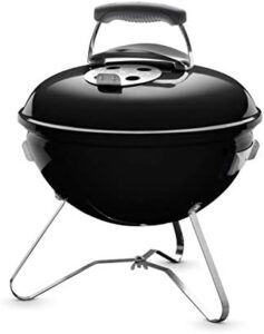 Here is the generated SEO meta description:

"Compact and portable Weber Smokey Joe charcoal BBQ with premium carry bag, perfect for camping trips or backyard gatherings. Dimensions: 39.4 x 33.5 x 5.6 cm."