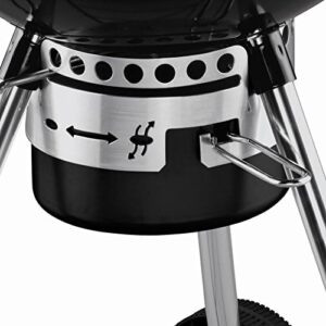 Discover the Weber 57cm Master-Touch Charcoal Kettle Barbecue with black porcelain enamelled steel bowl, perfect for outdoor cooking. Upgrade your BBQ experience with this top-notch grill, ideal for small gatherings and family meals.