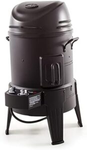 Smoldering flavors at home with Char-Broil's Big Easy, combining smoker, roaster and grill in one. TRU-Infrared tech ensures juicy results. Perfect for outdoor cooking enthusiasts, this versatile device offers a Black Finish.