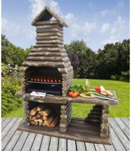 Discover the Feniks Garden BBQ XXL, a masonry barbecue perfect for large outdoor gatherings. With wood and charcoal capabilities, this brown model offers ample cooking space and rustic charm.