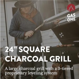 Here is the meta description:

"Experience outdoor cooking with Gas One's 24-inch charcoal grill. Multiple tier heat control and portability make it perfect for camping, picnics, patios, and backyard barbecues - discounts available!"