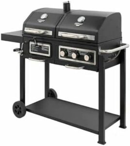 Mastering the art of backyard gatherings with Uniflame's DUAL Gas and Charcoal Barbecue Grill, featuring dual fuel options for effortless cooking. Perfect for patio smokers!