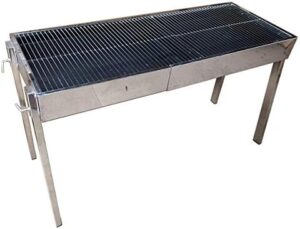 Discover the ultimate stainless steel catering grill, extendible and perfect for commercial use. Features charcoal cooking technology with adjustable vents and a durable design.