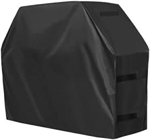 Protect your outdoor BBQ grill with the Waterproof Heavy Duty BBQ Grill Cover from OutdoorLines. UV resistant and perfect for gas grills, this cover measures 58L x 24W x 44H inches in black.