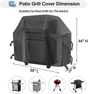 Protect your outdoor BBQ grill with the Waterproof Heavy Duty BBQ Grill Cover from OutdoorLines. UV resistant and perfect for gas grills, this cover measures 58L x 24W x 44H inches in black.