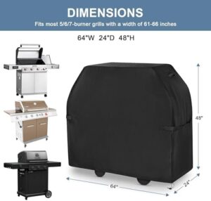 Protect your outdoor grill from the elements with EVLIQUIL's heavy-duty waterproof cover, perfect for BBQ and barbecue enthusiasts. 64-inch size, UV & fade resistant with adjustable straps.