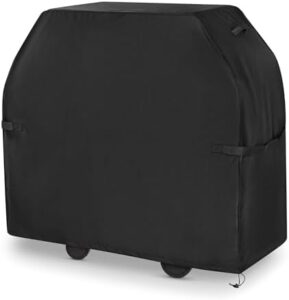 Protect your outdoor grill from the elements with EVLIQUIL's heavy-duty waterproof cover, perfect for BBQ enthusiasts. Durable and UV-resistant, this 65" cover features adjustable straps for a secure fit.