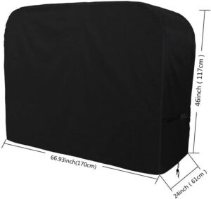 Protect your outdoor grill with the Oxford Cloth cover, featuring UV resistant and waterproof materials. Perfect for BBQ enthusiasts, this durable cover measures 170x61x117cm.