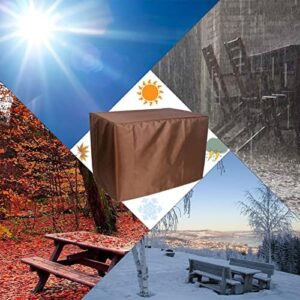 Protect your outdoor furniture with the YSUEFIJO patio table cover, waterproof and durable. Rectangular design for garden veranda tables and chairs, perfect for sectional sofa sets. Brown color available.