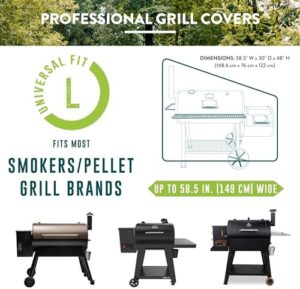 Protect your patio grill with the Patio Companion Professional Smoker Cover, featuring 5-year warranty, heavy-grade construction, and UV blocking material for long-lasting performance. Perfect for Traeger and Pit Boss grills.