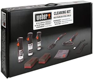 "Revamp your grilling game with the Weber 18283 Cleaning Kit, ideal for stainless steel gas grills. Includes precision grill tools and convenient dimensions: 7.6cm x 59.5cm x 34.0cm."