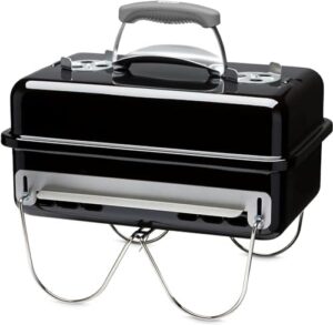 Discover the Weber Go-anywhere Portable BBQ and 7447 Chimney Starter combo for compact outdoor cooking. Perfect for camping trips and small gatherings.
